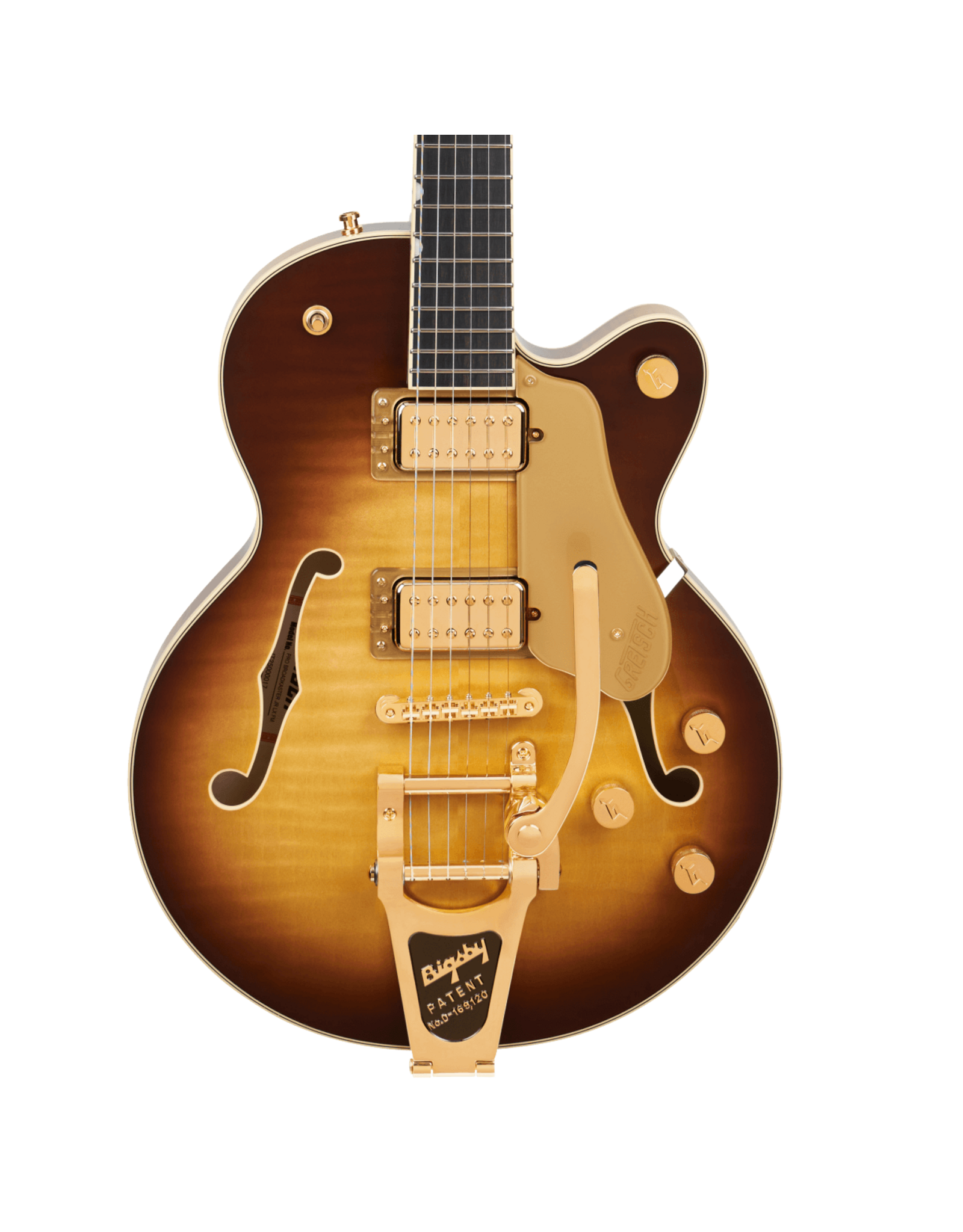 Gretsch Gretsch Pro Broadkaster Jr. LX Figured Center Block w/String-Thru Bigsby, Gold Hardware, Ebony Fingerboard, Caramel Dawn