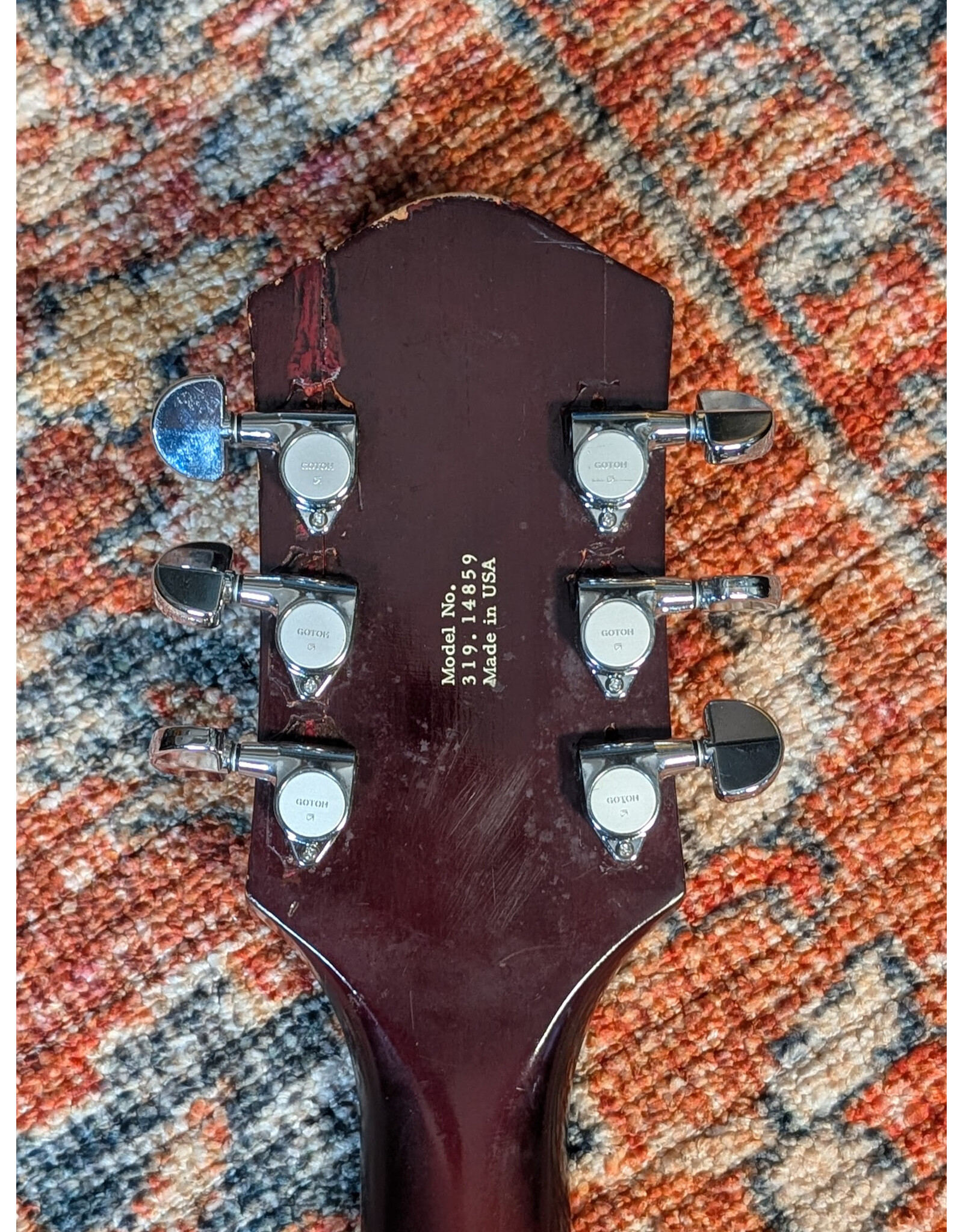 1960s Harmony 1485 "Space Dot," Red Burst w/ HSC, Used