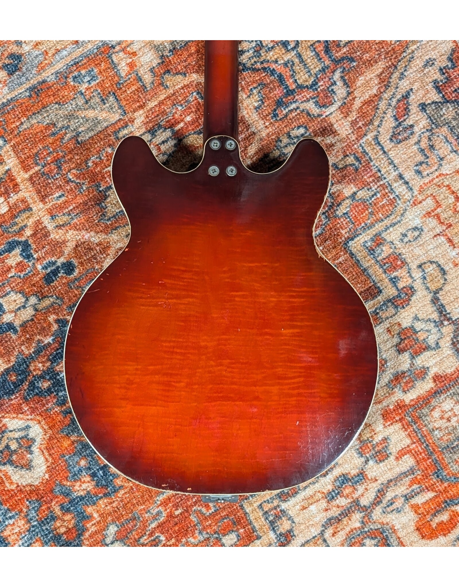 1960s Harmony 1485 "Space Dot," Red Burst w/ HSC, Used