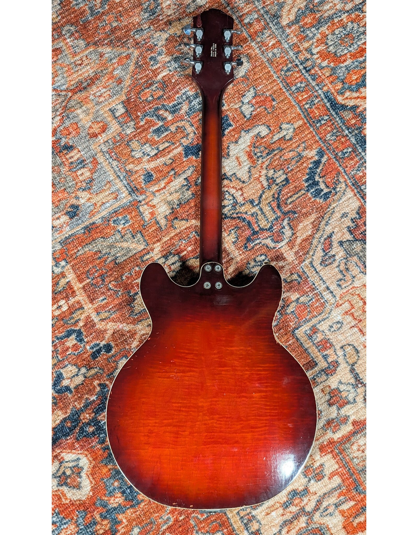 1960s Harmony 1485 "Space Dot," Red Burst w/ HSC, Used