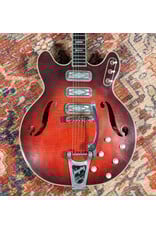 1960s Harmony 1485 "Space Dot," Red Burst w/ HSC, Used