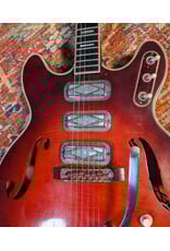 1960s Harmony 1485 "Space Dot," Red Burst w/ HSC, Used