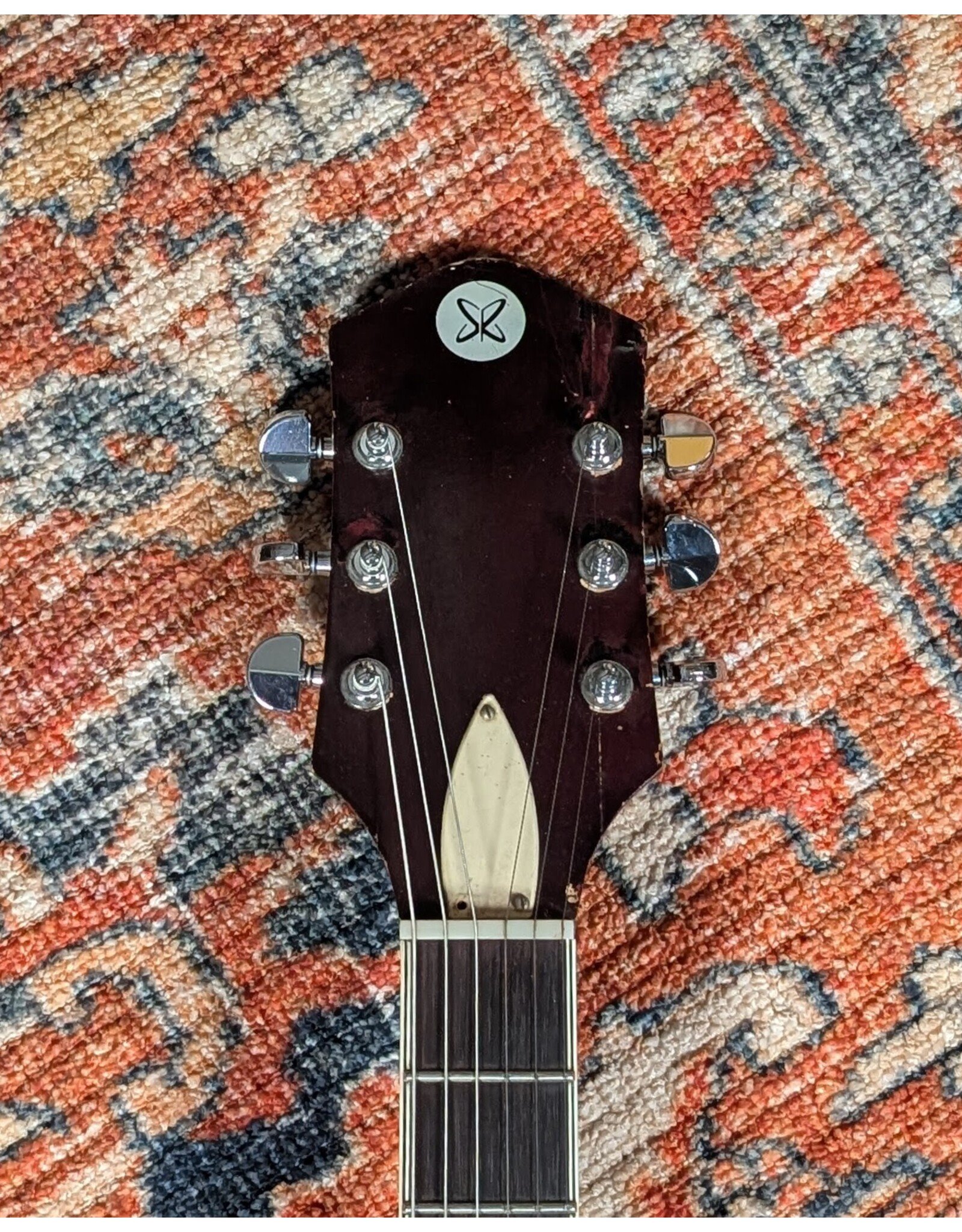 1960s Harmony 1485 "Space Dot," Red Burst w/ HSC, Used