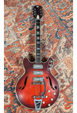 1960s Harmony 1485 "Space Dot," Red Burst w/ HSC, Used