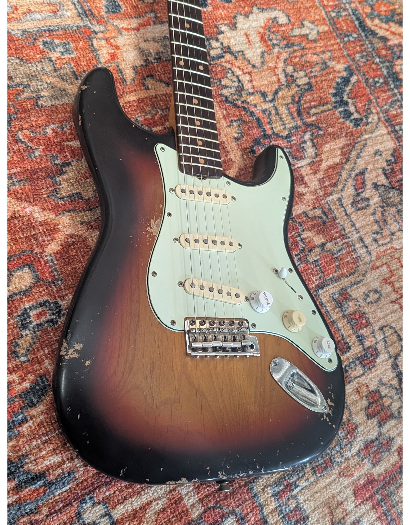 Fender/MJT Partscaster Strat, Relic Burst, Used