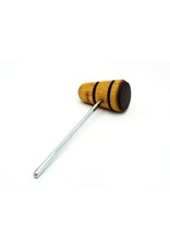 Low Boy Custom Beaters Low Boy Leather Daddy Bass Drum Beater, Natural with Black Stripes