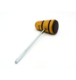 Low Boy Custom Beaters Low Boy Leather Daddy Bass Drum Beater, Natural with Black Stripes