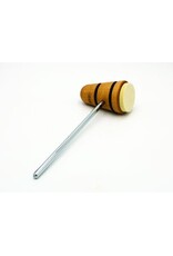 Low Boy Custom Beaters Low Boy Felt Daddy Bass Drum Beater, Natural with Black Stripes