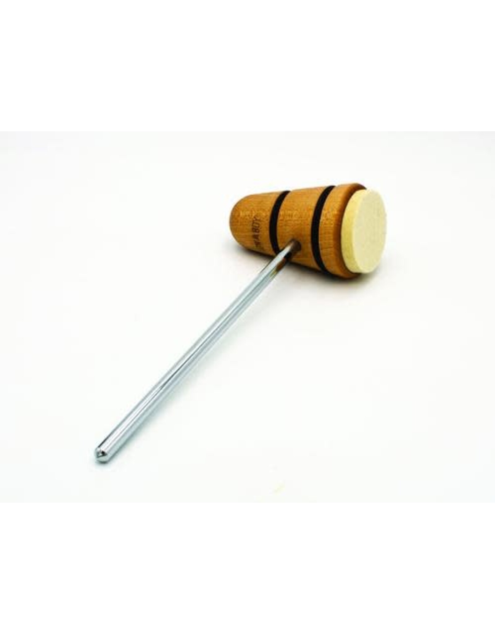 Low Boy Custom Beaters Low Boy Felt Daddy Bass Drum Beater, Natural with Black Stripes