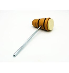 Low Boy Custom Beaters Low Boy Felt Daddy Bass Drum Beater, Natural with Black Stripes