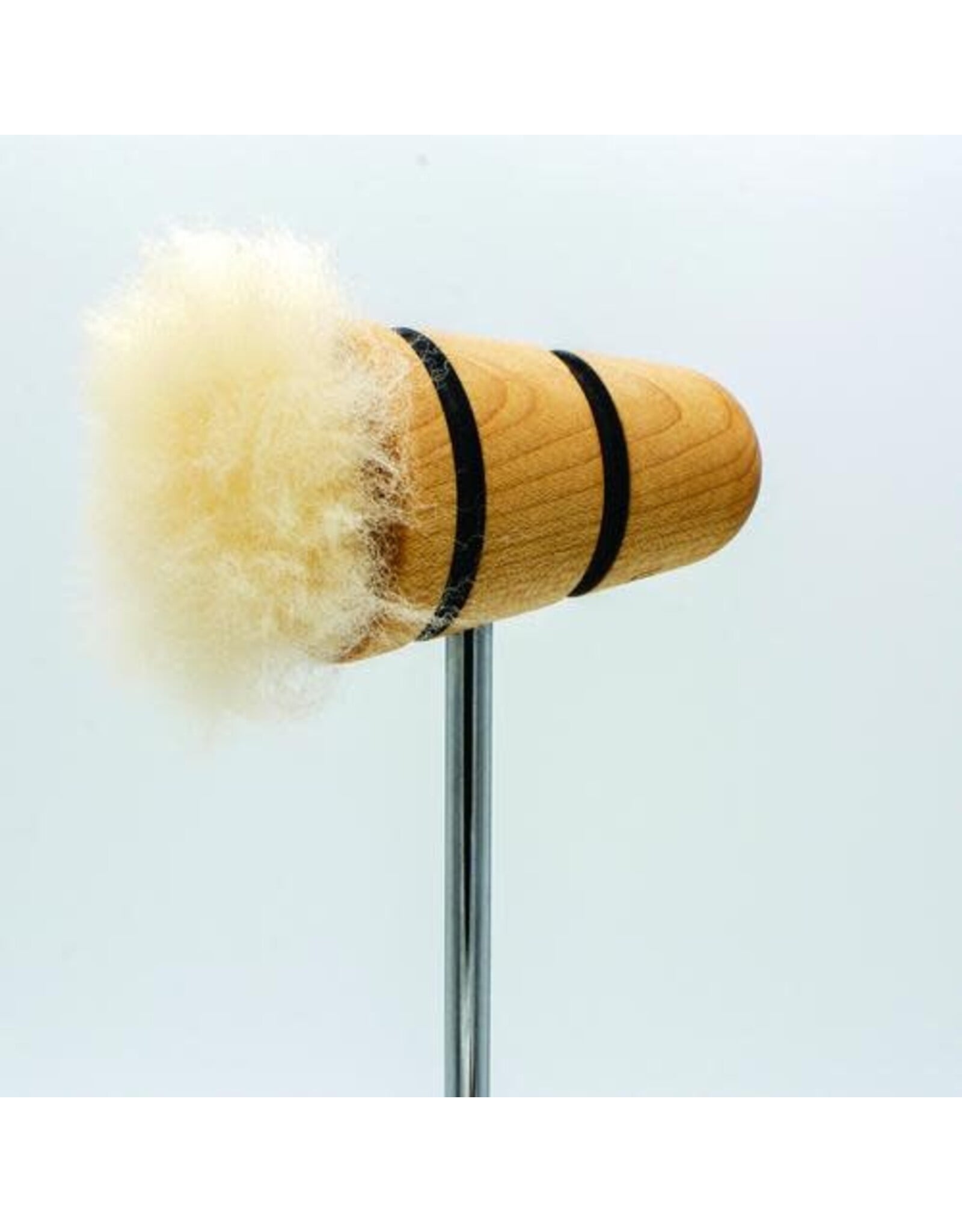 Low Boy Custom Beaters Low Boy Puff Daddy Bass Drum Beater, Natural With Black Stripes