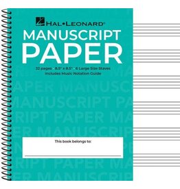 Hal Leonard Wide Staff Wirebound Manuscript Paper (Aqua Cover)