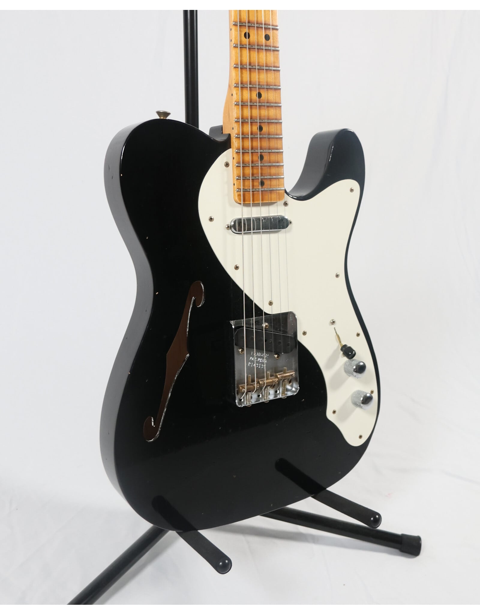 Fender Custom Shop Fender Custom Shop 1950s Tele Thinline, Journeyman Relic, 1-Piece Quartersawn Maple Neck, Black