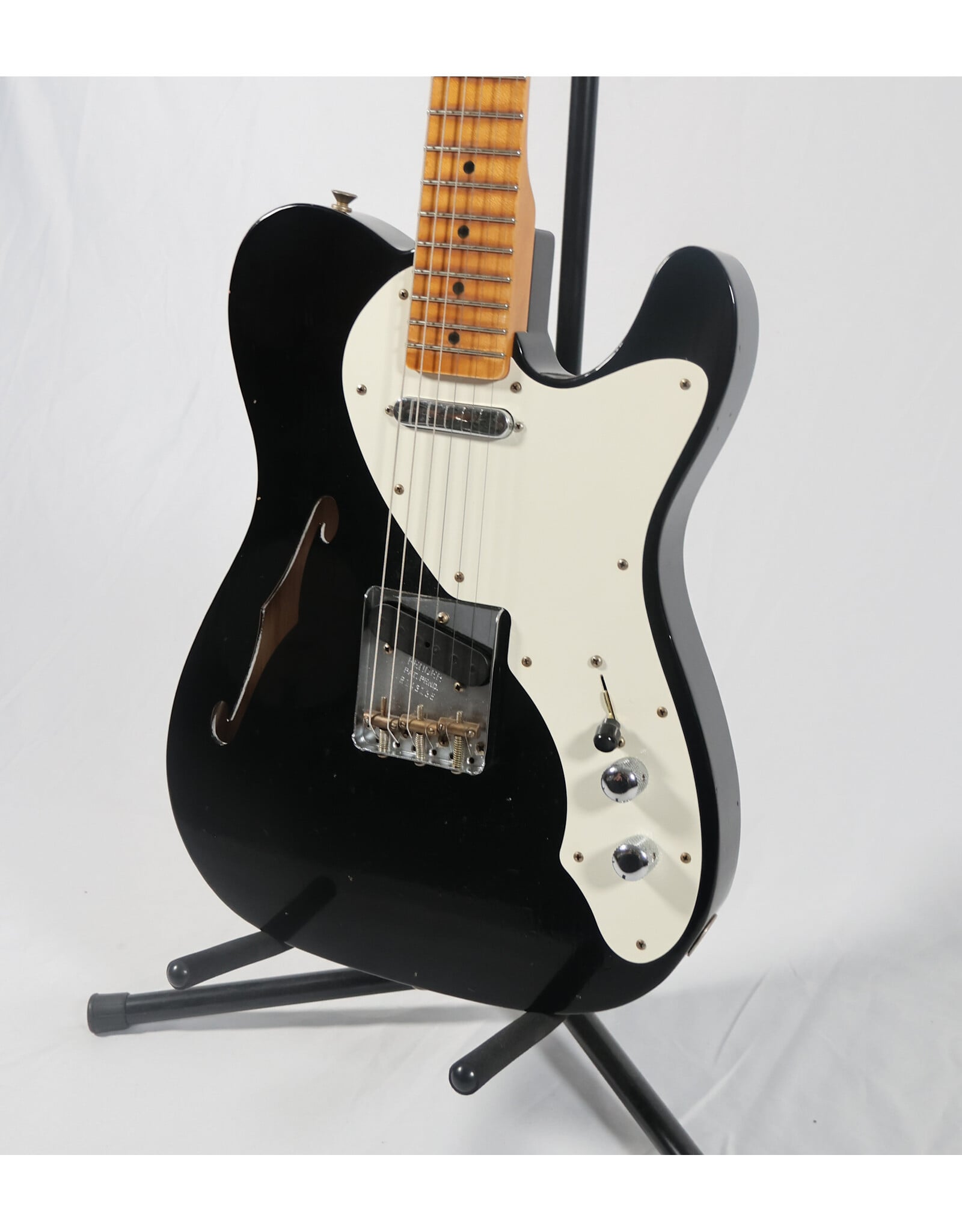 Fender Custom Shop Fender Custom Shop 1950s Tele Thinline, Journeyman Relic, 1-Piece Quartersawn Maple Neck, Black