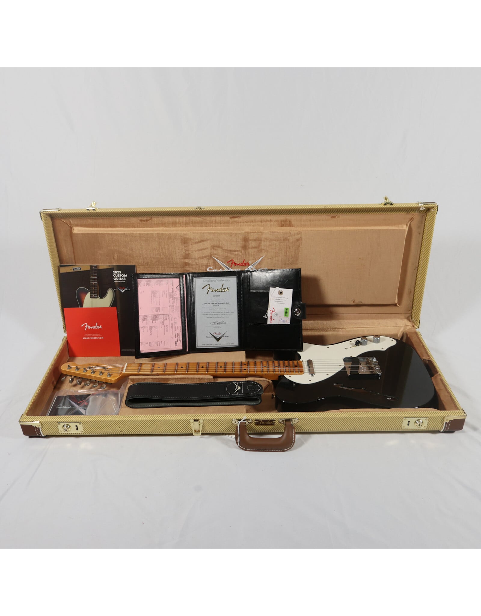 Fender Custom Shop Fender Custom Shop 1950s Tele Thinline, Journeyman Relic, 1-Piece Quartersawn Maple Neck, Black