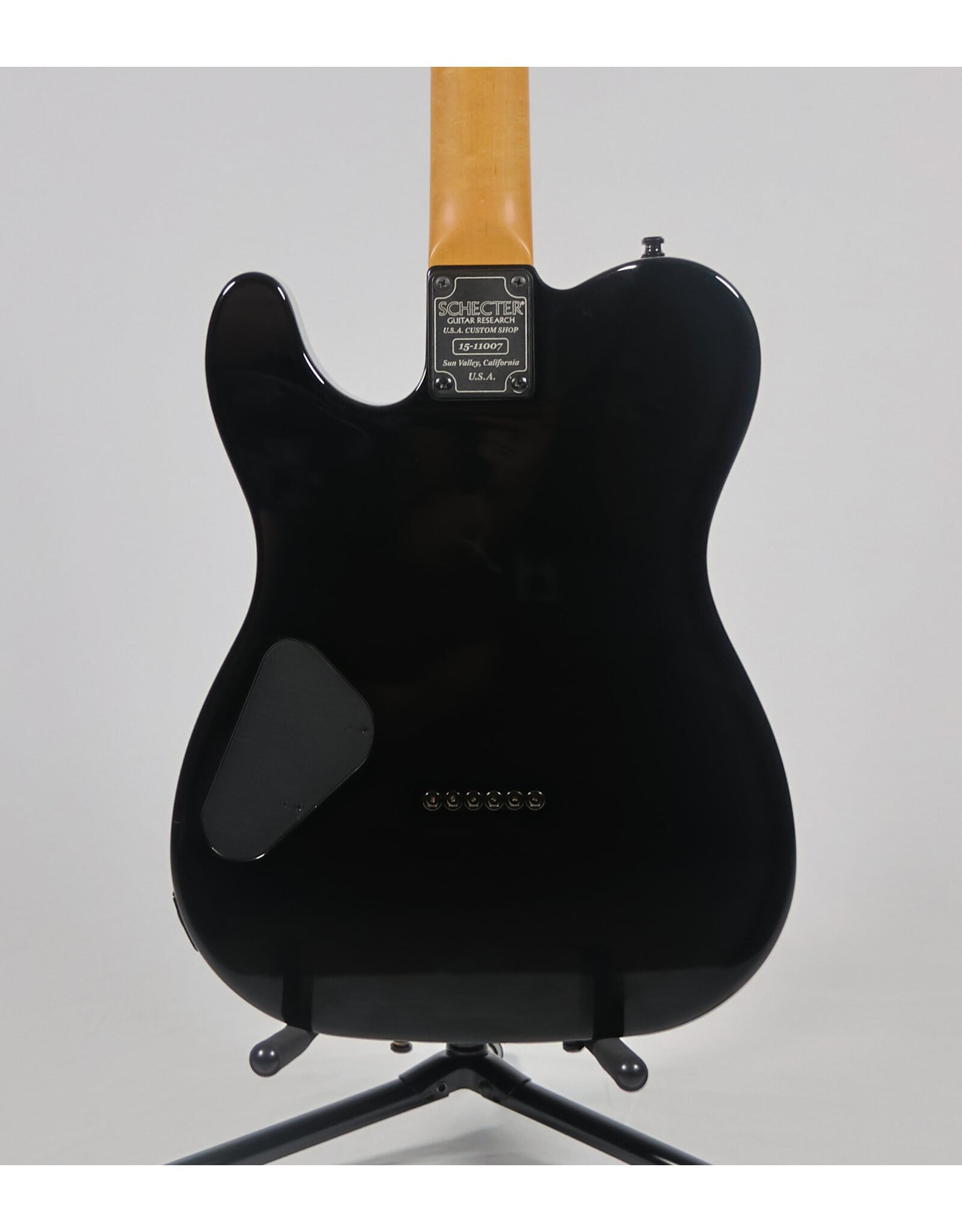 Schecter USA Custom Shop PT Electric Guitar, Black w/ Fralin Unbuckers and OHSC, Used