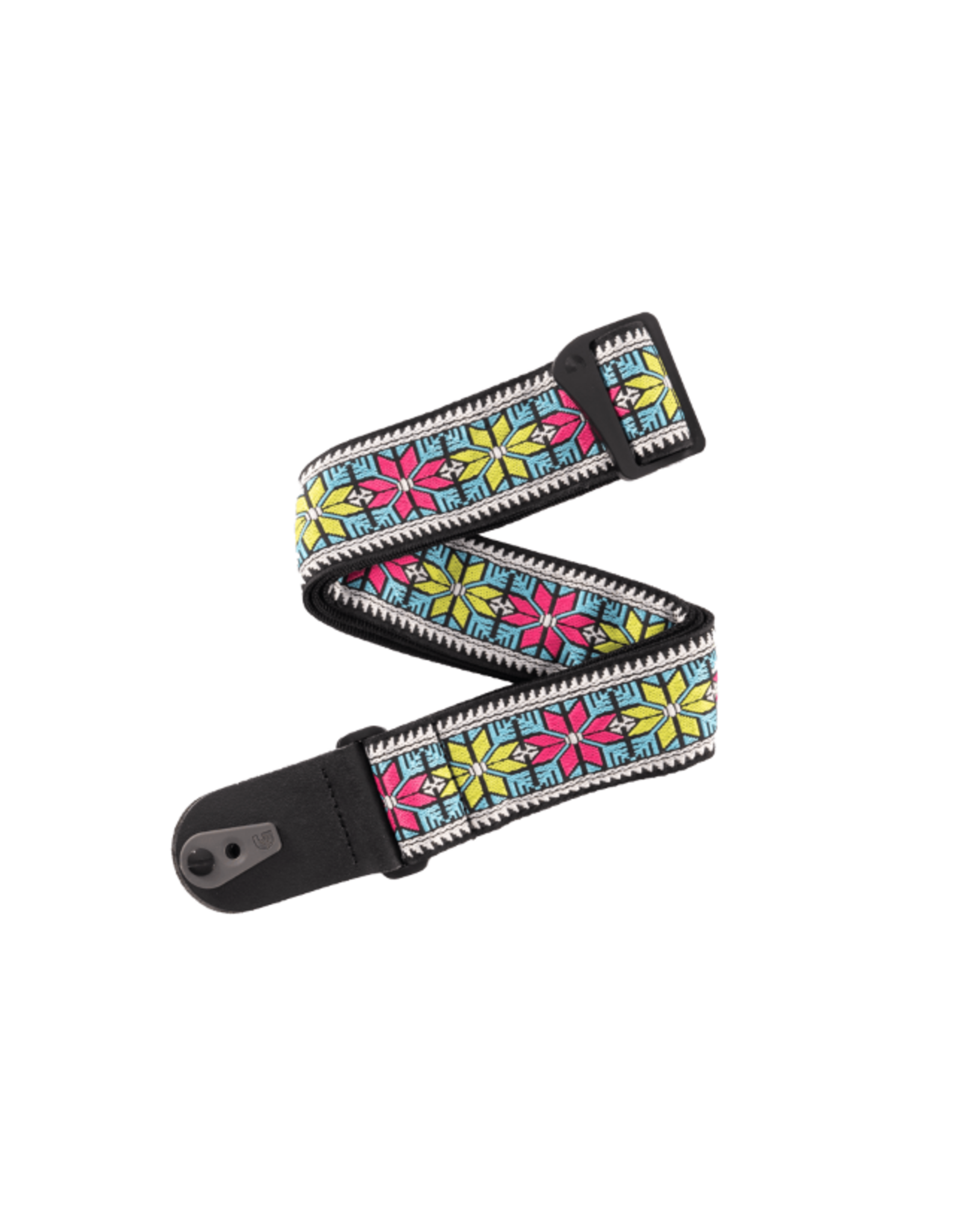D'Addario D'Addario Pad Lock Woven Guitar Strap, Parallel Flowers