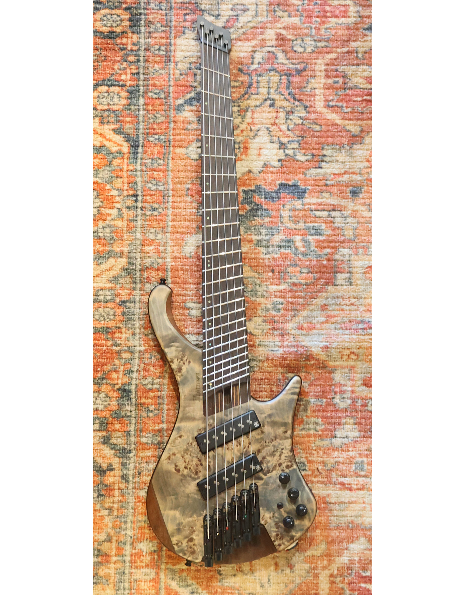 Ibanez Bass Workshop EHB1506MS Six-String Bass Guitar, Black Ice Flat w/ Gig Bag, Used