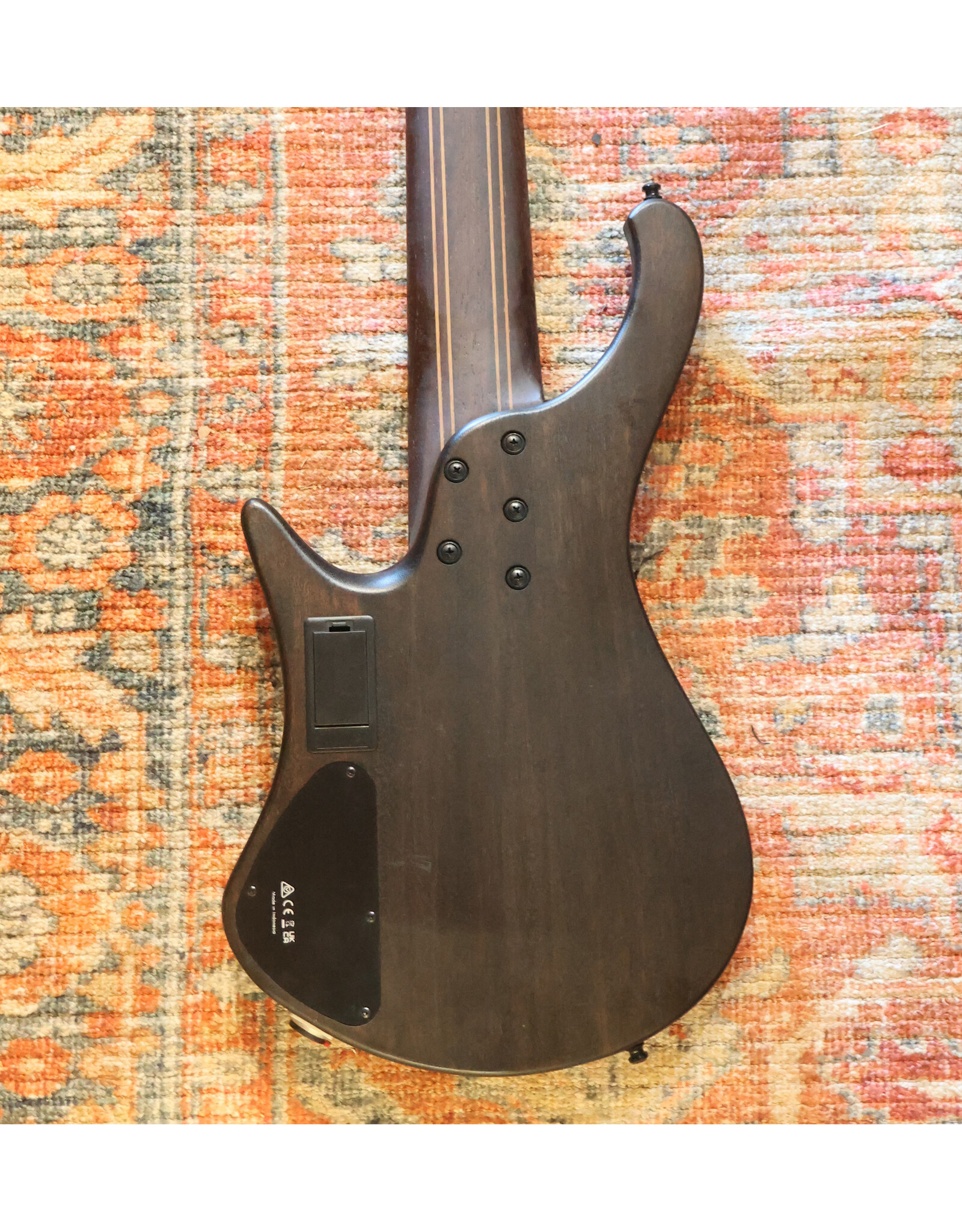 Ibanez Bass Workshop EHB1506MS Six-String Bass Guitar, Black Ice Flat w/ Gig Bag, Used