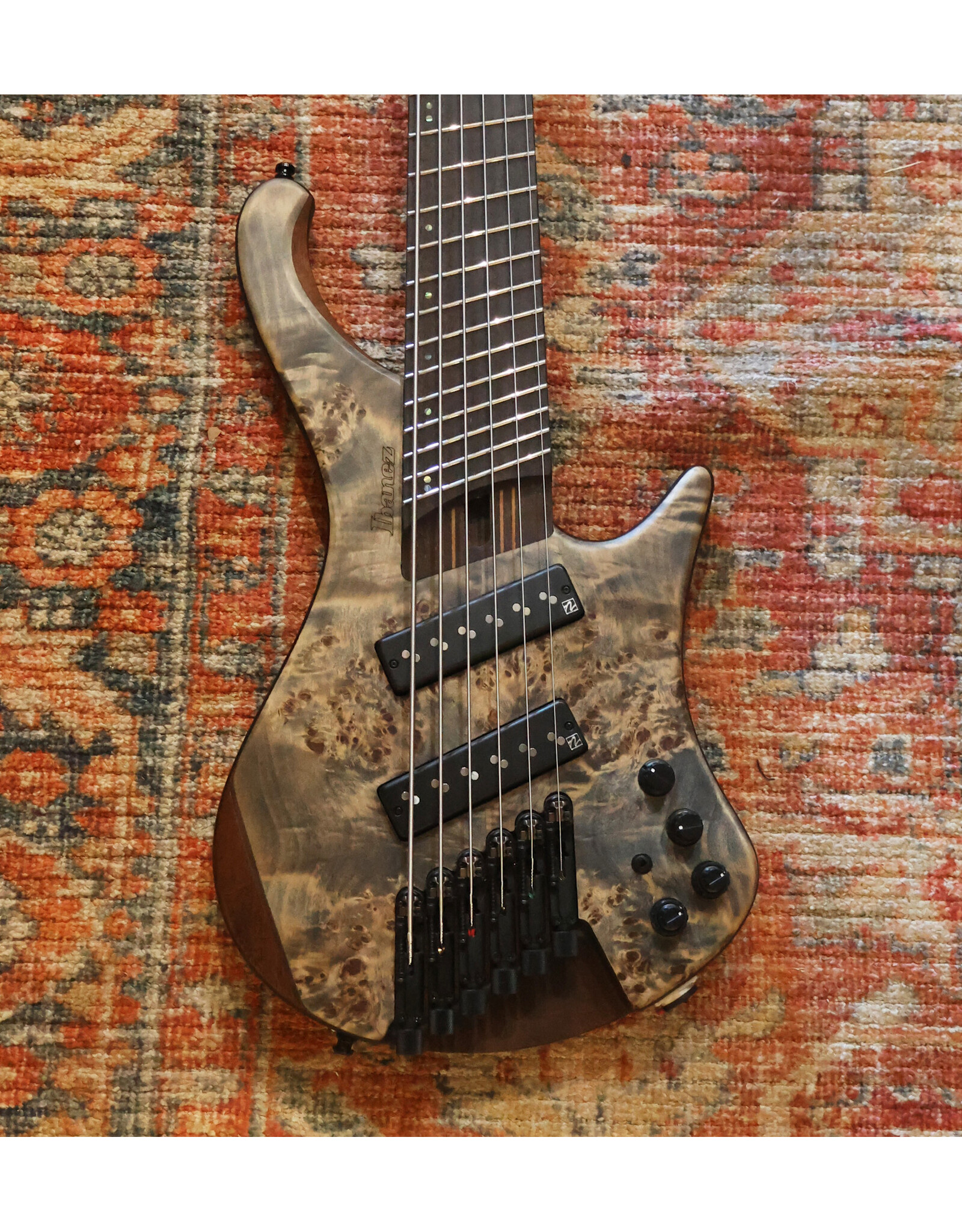Ibanez Bass Workshop EHB1506MS Six-String Bass Guitar, Black Ice Flat w/ Gig Bag, Used