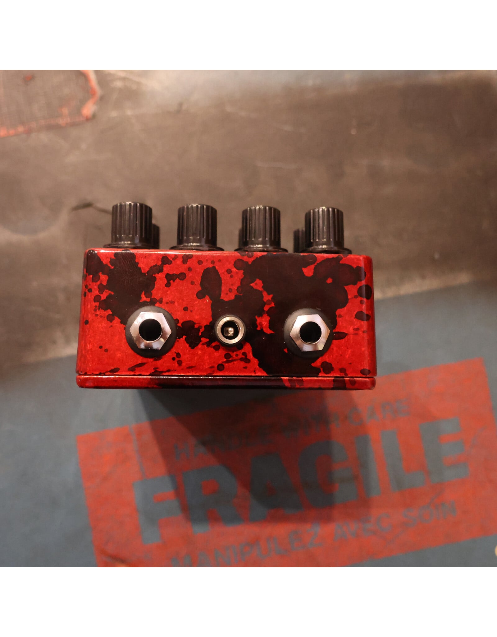 Does it Doom Does It Doom Baghdad High Gain Overdrive and Preamp Pedal, Black Splatter on Red, Used