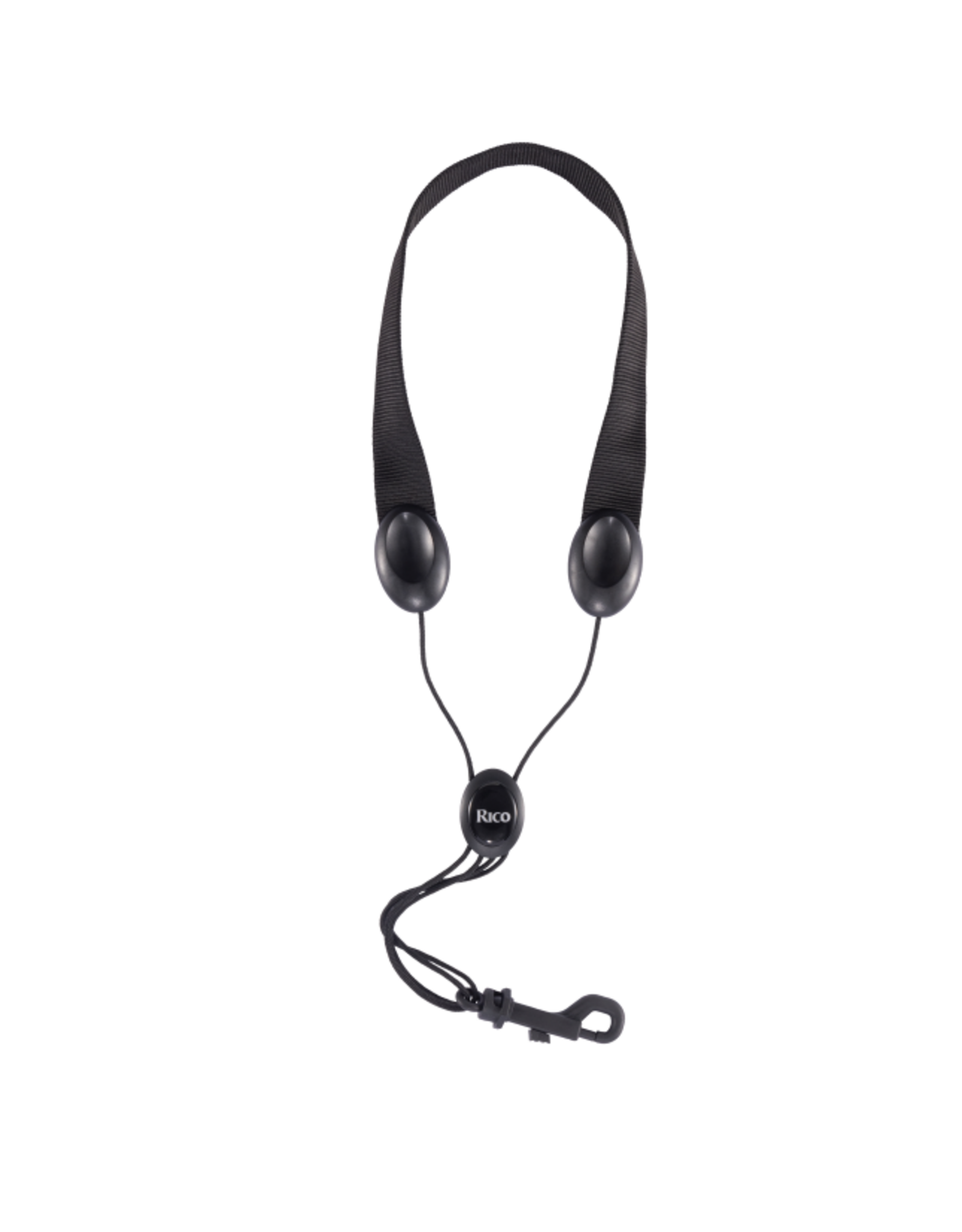 Rico Rico Saxophone Strap, Tenor/Baritone, Black Nylon, Snap Hook