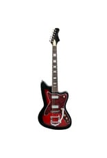 Silvertone 1478 Offset Electric Guitar with Gold Foil Pickups and Vibrato, Red Sun Burst