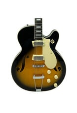 Silvertone 1446 Semi-Hollow Electric Guitar with Trapeze Tailpiece, Tobacco Sunburst