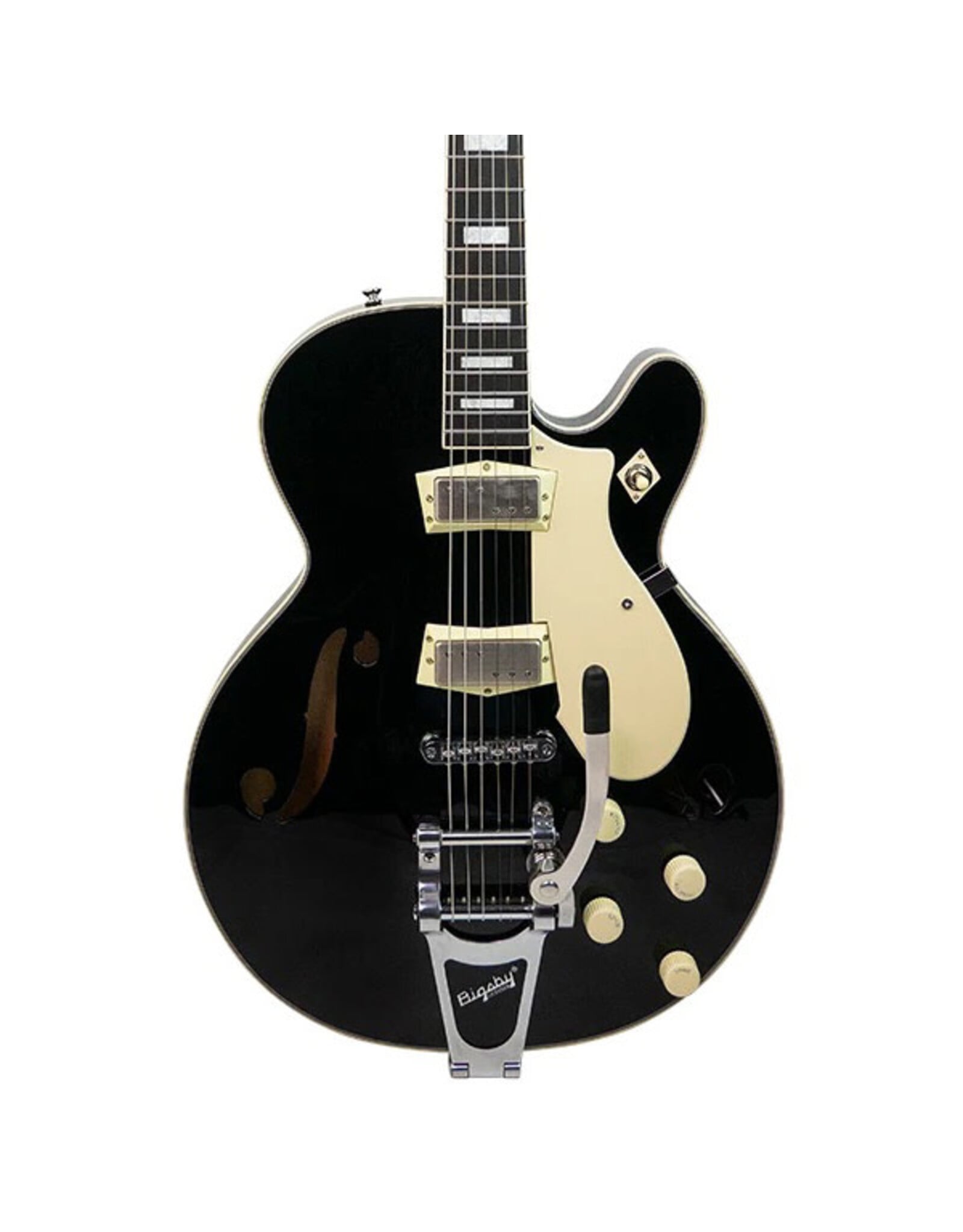 Silvertone 1446 Semi-Hollow Guitar with Bigsby, Gloss Black