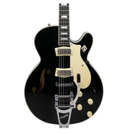 Silvertone 1446 Semi-Hollow Guitar with Bigsby, Gloss Black