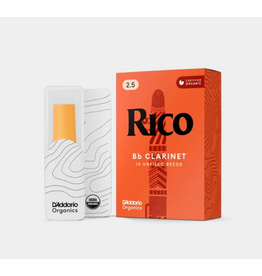 Rico Rico Organic Bb Clarinet Reeds, Strength 2.5, Pack of 10