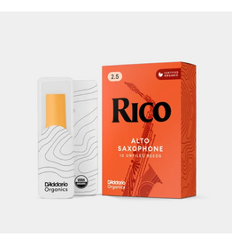 Rico Rico Organic Alto Saxophone Reeds, Strength 2.5, Pack of 10