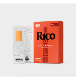 Rico Rico Organic Bb Clarinet Reeds, Strength 2.0, Pack of 10