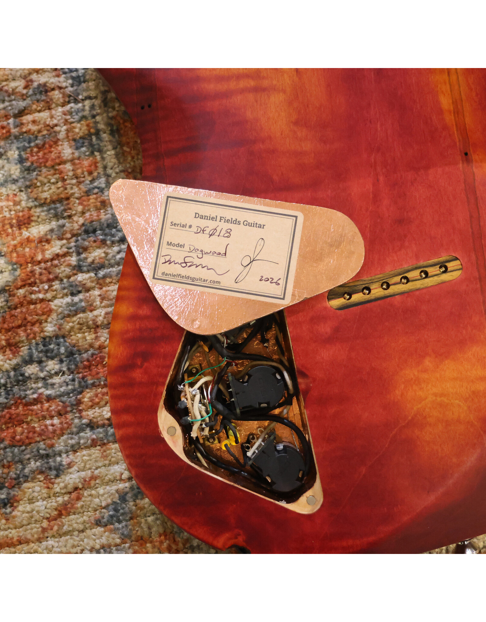 Daniel Fields Guitar Daniel Fields Guitar Dogwood Electric Guitar, Red Veneer/Rosewood w/ Case