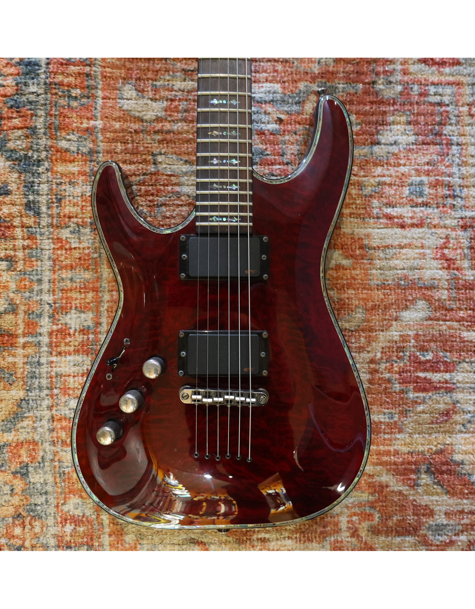 Schecter Hellraiser C-1 Left Handed, Black Cherry w/ Gig Bag, Used