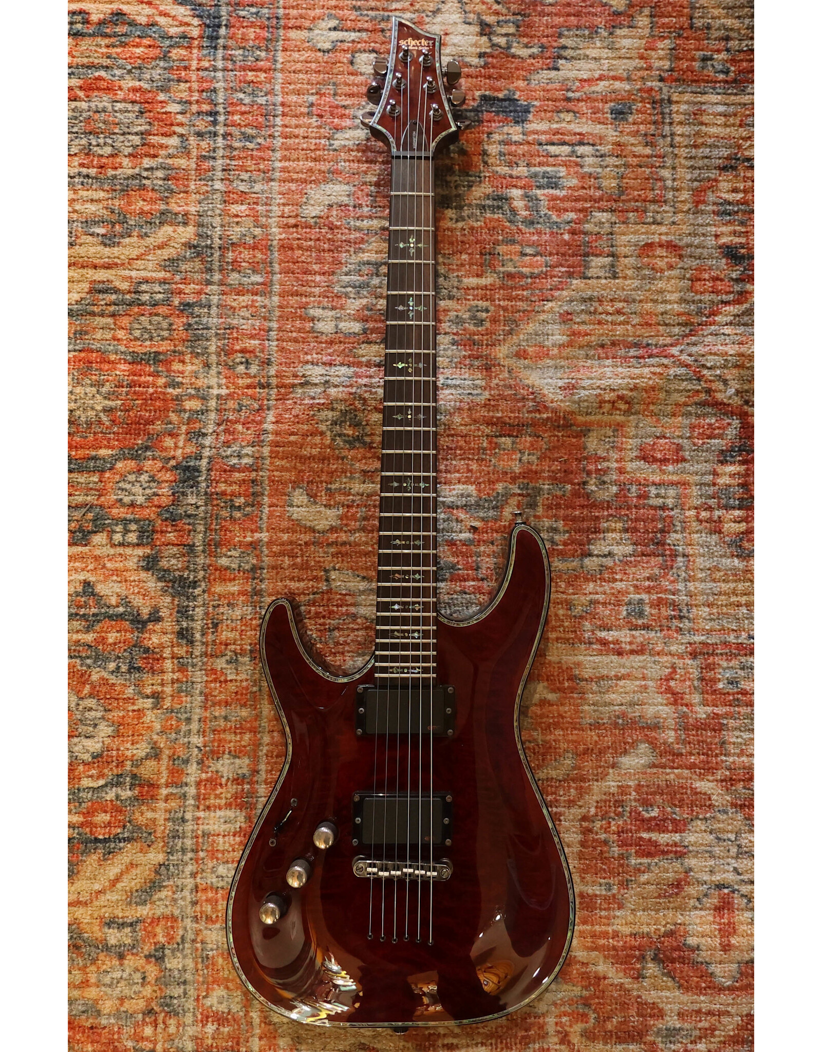 Schecter Hellraiser C-1 Left Handed, Black Cherry w/ Gig Bag, Used