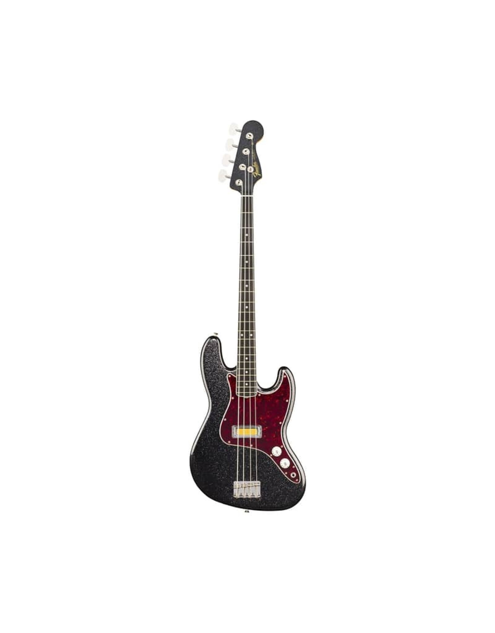 Fender Fender Limited Gold Foil Jazz Bass, Ebony Fretboard, Black Sparkle w/ Gig Bag
