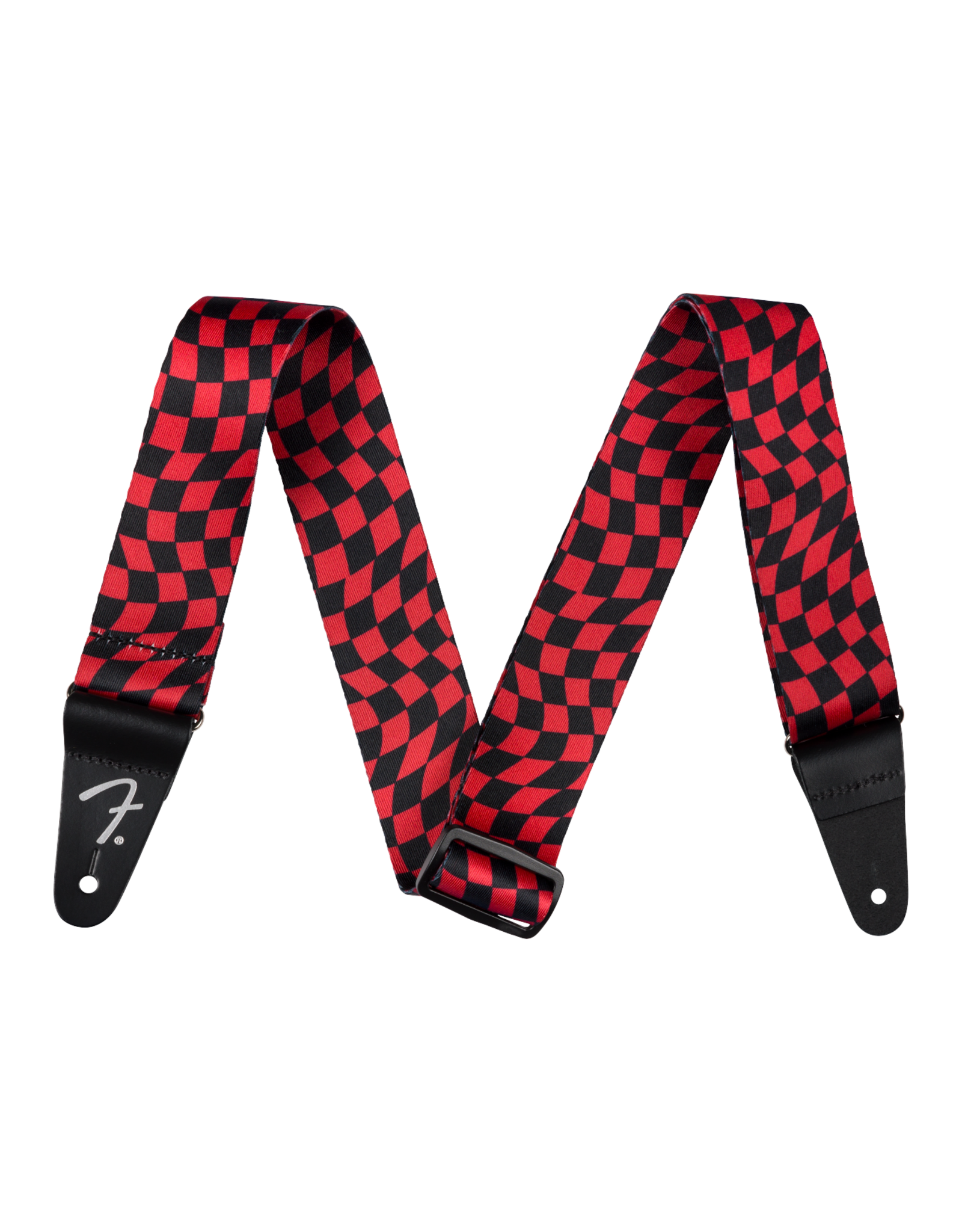Fender Fender Wavy Checkerboard Polyester Strap, Red