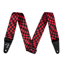 Fender Fender Wavy Checkerboard Polyester Strap, Red