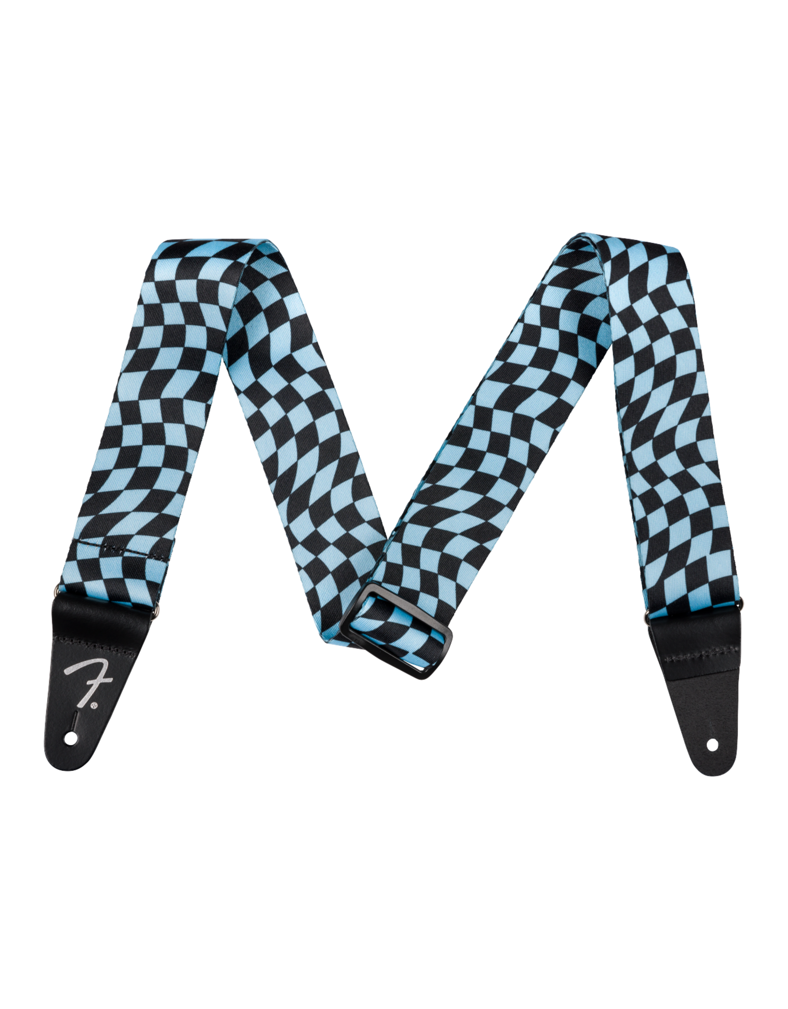 Fender Fender Wavy Checkerboard Polyester Strap, Blue