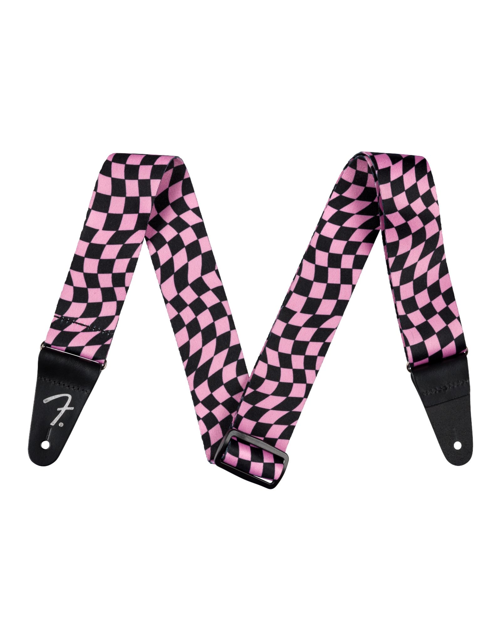 Fender Fender Wavy Checkerboard Polyester Strap, Pink