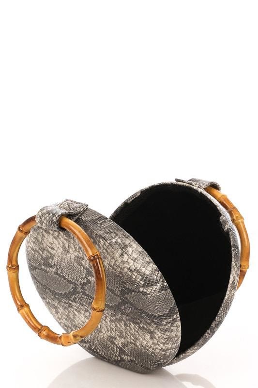 Handbags Snake Print Round Clutch