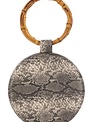 Handbags Snake Print Round Clutch