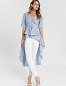 Tasi Stripe Hi-Lo Top