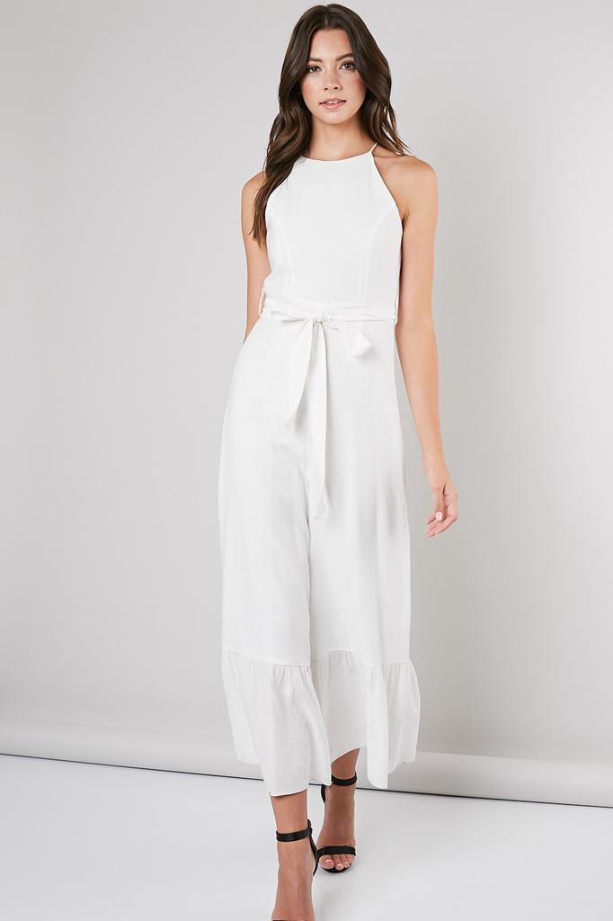Linen Ruffle Jumpsuit