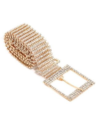 Belts Rhinestone Chain Buckle Belt