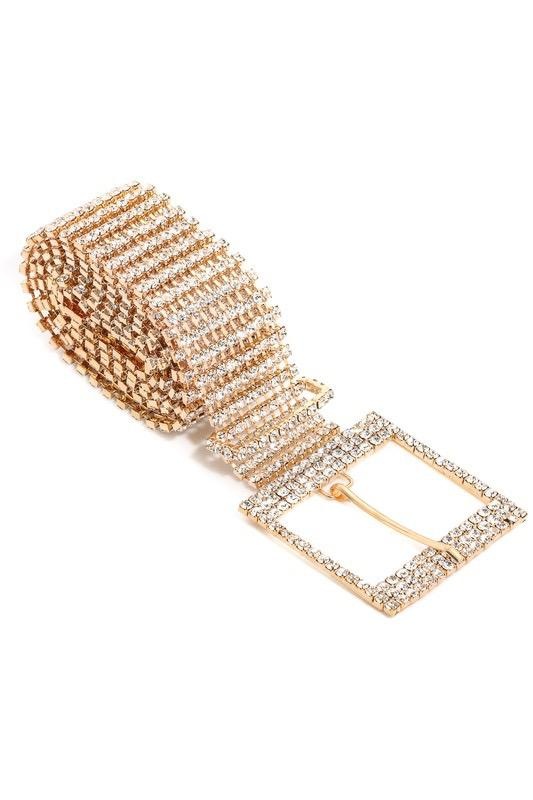 Belts Rhinestone Chain Buckle Belt