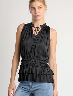 Pleated Ruffle Top