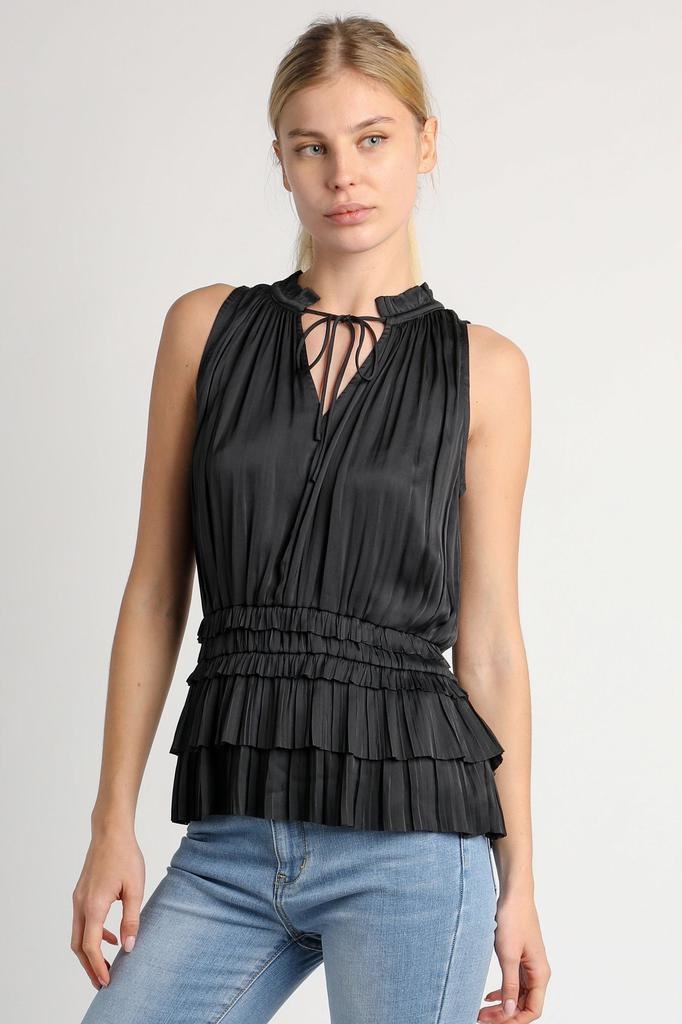 Pleated Ruffle Top