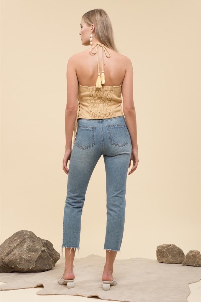 MELI HALTER WRAP TOP